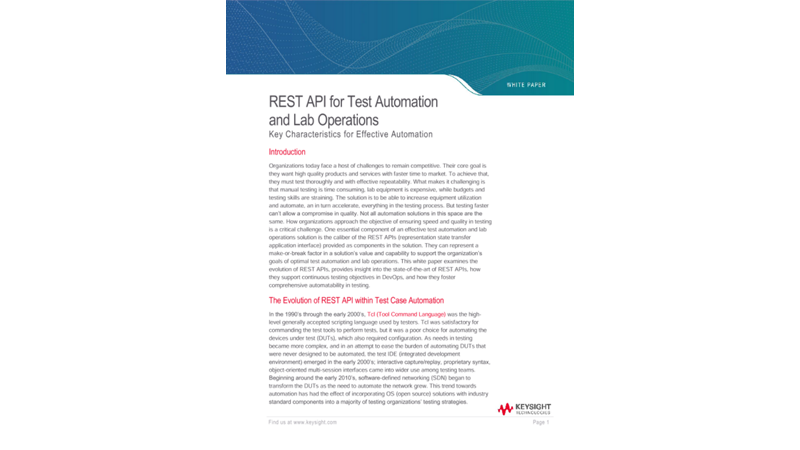 REST API for Test Automation and Lab Operations